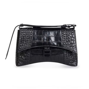 BALENCIAGA WOMEN'S DOWNTOWN XS SHOULDER BAG CROCODILE EMBOSSED
